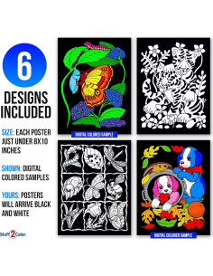 Pósters para Colorear Stuff2Color - 6 Diseños de Terciopelo 2