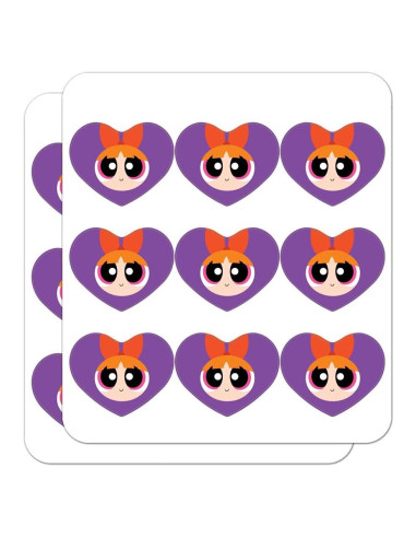 Set de Stickers Corazón Las Chicas Superpoderosas 18 Piezas