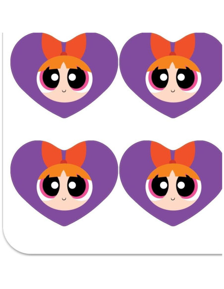Set de Stickers Corazón Las Chicas Superpoderosas 18 Piezas