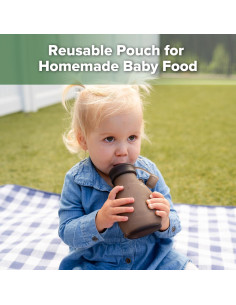 Bolsas de Silicona Reutilizables Haakaa 9oz 2-Pack Gris 2