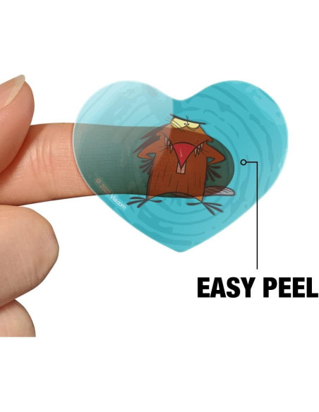 Stickers de Corazón Angry Beavers - 18 Piezas de Vinilo
