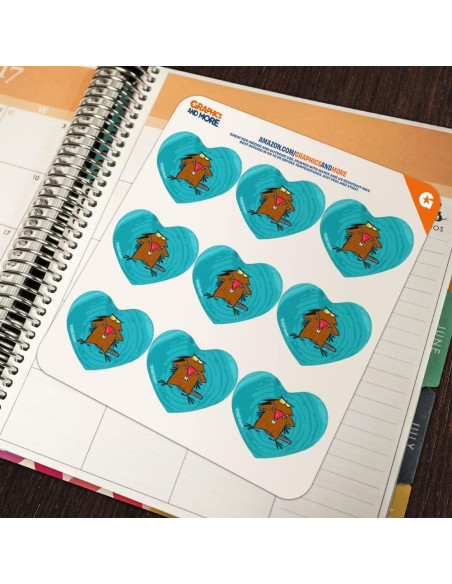 Stickers de Corazón Angry Beavers - 18 Piezas de Vinilo