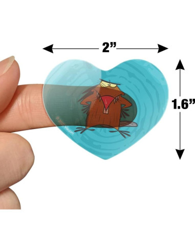 Stickers de Corazón Angry Beavers - 18 Piezas de Vinilo