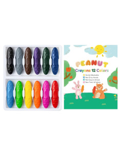 Crayones de Cacahuate POSUCESS 12 Colores No Tóxicos para Niños