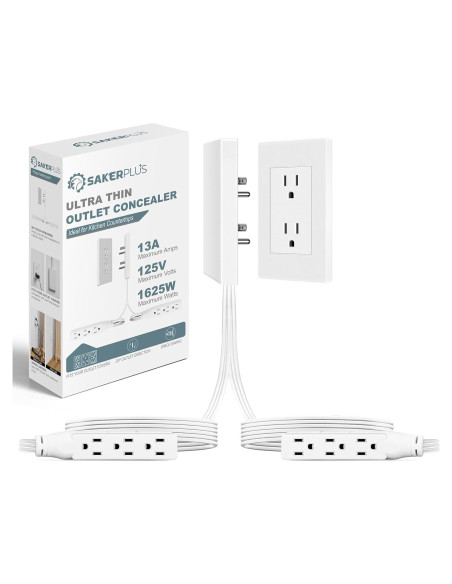 Extensor de Enchufe SakerPlus Doble 5 pies 3 Salidas CA
