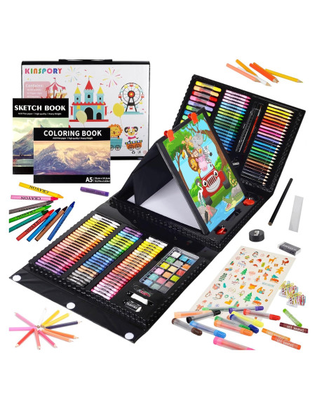 Kit de Arte KINSPORY 290 Piezas para Niños 4+ con Caballete Kit de Arte KINSPORY 290 Piezas para Niños 4+ con Caballete
