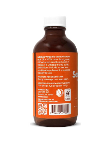 Aceite de espino amarillo orgánico Lekithos 113 g Omega-7 Omega-9