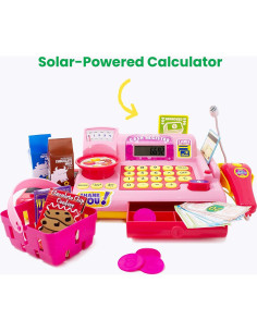 Caja Registradora de Juguete Boley Rosa - 19 Piezas Educativas 2