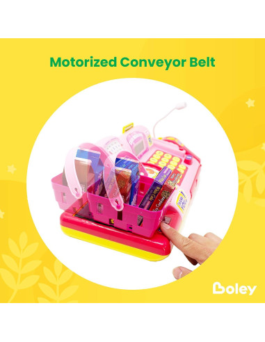 Caja Registradora de Juguete Boley Rosa - 19 Piezas Educativas