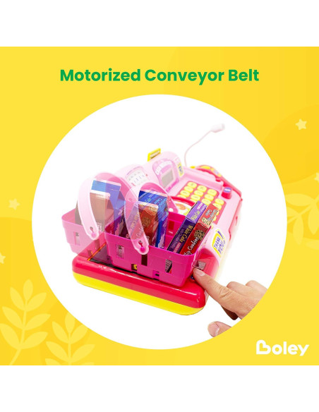 Caja Registradora de Juguete Boley Rosa - 19 Piezas Educativas