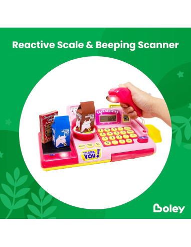 Caja Registradora de Juguete Boley Rosa - 19 Piezas Educativas