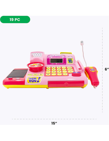 Caja Registradora de Juguete Boley Rosa - 19 Piezas Educativas