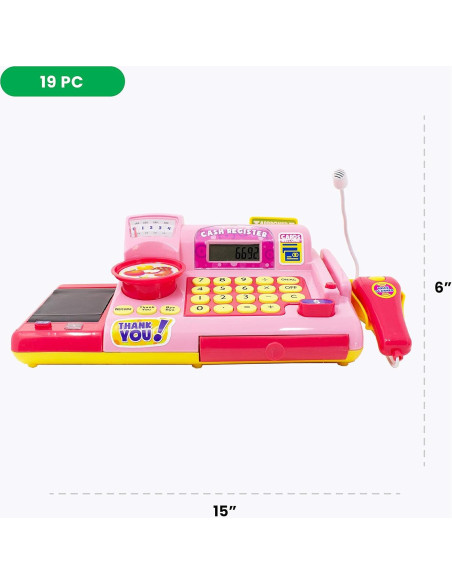 Caja Registradora de Juguete Boley Rosa - 19 Piezas Educativas