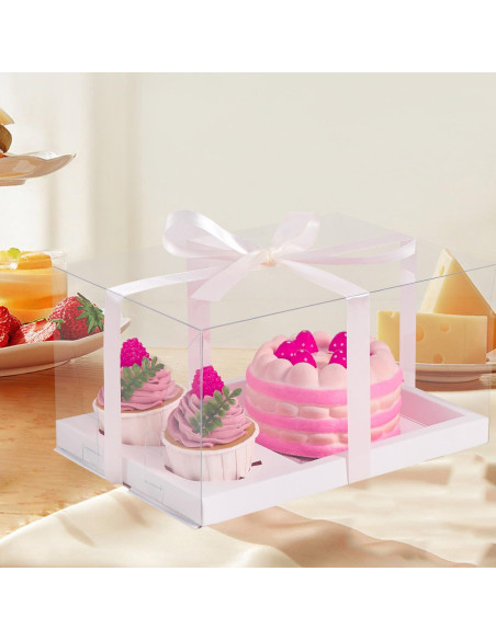 Caja Combo JCD para Pasteles y Cupcakes 3 Pcs - Transparente