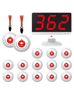 Sistema de Llamada Inalámbrico SavvyMate con 15 Botones de Alerta