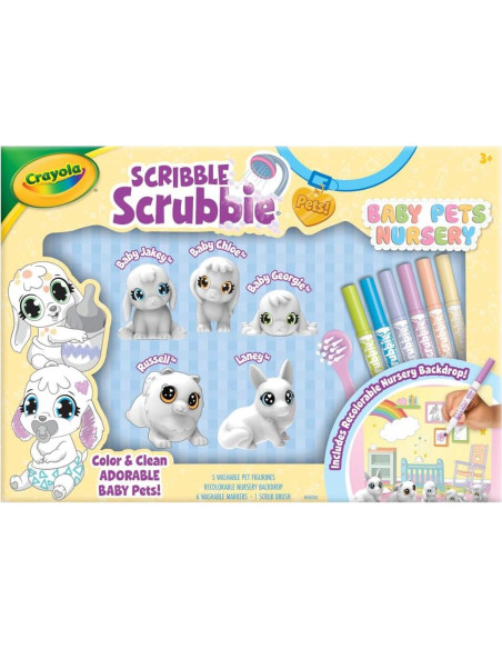 Juego de Guardería Scribble Scrubbie Crayola con Mascotas Bebé Juego de Guardería Scribble Scrubbie Crayola con Mascotas Bebé