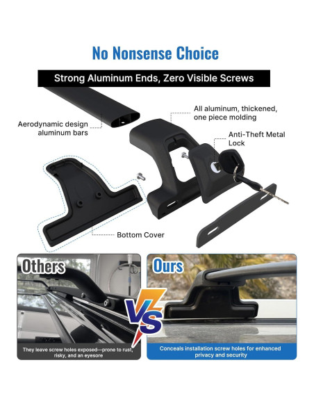 Barras de Techo SNIXWOO para Chevy Bolt EUV 2022-2024 120 kg