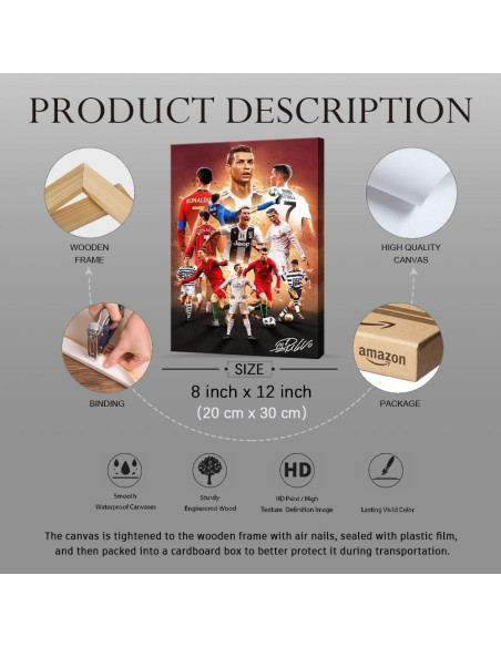 Póster Enmarcado Cristiano Ronaldo 20x30 cm Decoración Infantil