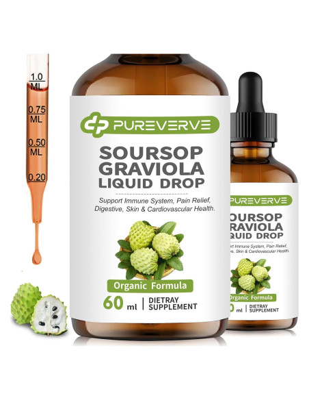 Gotas Líquidas de Graviola Pureverve 59.15 ml - Salud Inmunológica
