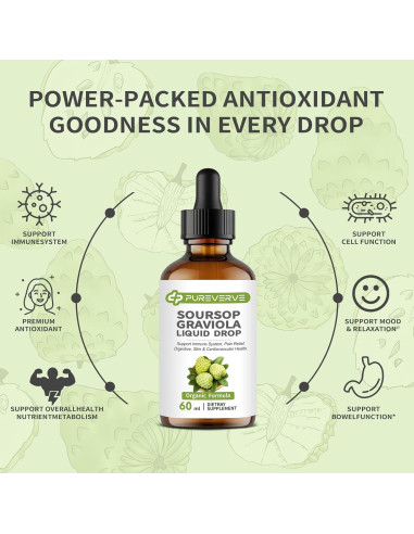 Gotas Líquidas de Graviola Pureverve 59.15 ml - Salud Inmunológica