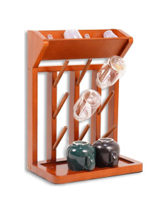 Soporte Vertical de Madera Nabytok para Secado de Botellas 9 Ganchos