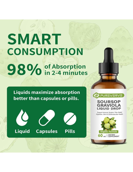 Gotas Líquidas de Graviola Pureverve 59.15 ml - Salud Inmunológica