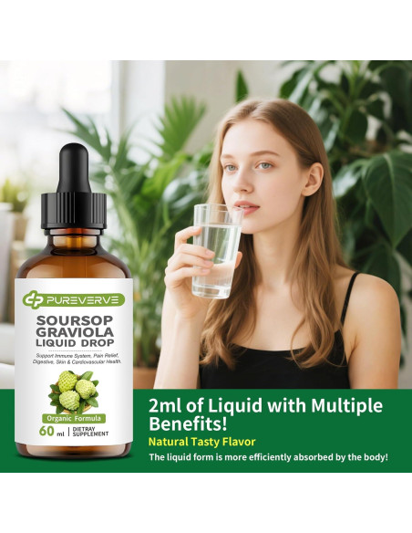 Gotas Líquidas de Graviola Pureverve 59.15 ml - Salud Inmunológica