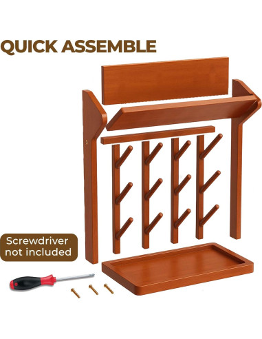 Soporte Vertical de Madera Nabytok para Secado de Botellas 9 Ganchos