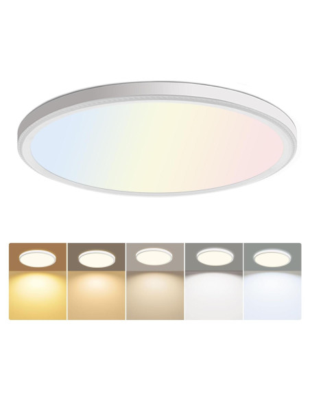 Luz de Techo LED Hunhun 3200LM 28W 12 Pulgadas 5CCT Blanco