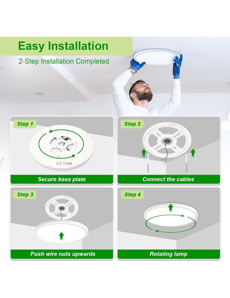 Luz de Techo LED Hunhun 3200LM 28W 12 Pulgadas 5CCT Blanco