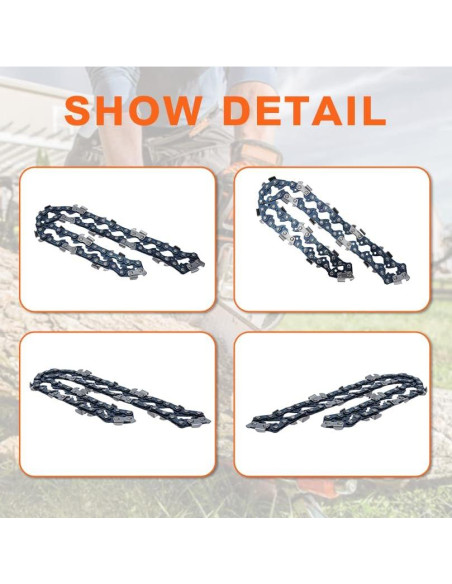 Cadena de sierra de poste 20V Mtanlo 901289001 3-Pack 8"