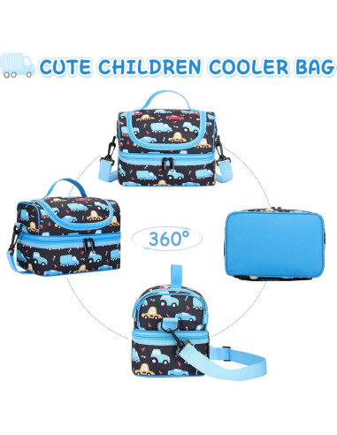 Bolsa de Almuerzo Kasqo 6.5L Térmica Doble Compartimento Niños