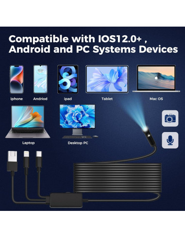 Cámara Endoscópica Doble Lente Trizotek 1920HD IP67