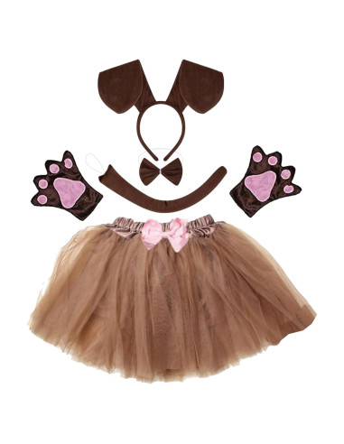 Disfraz Infantil Perro Salchicha Kirei Sui Tutu Diadema 3-8 Años