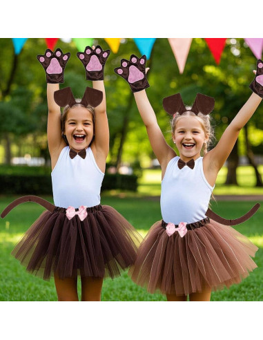 Disfraz Infantil Perro Salchicha Kirei Sui Tutu Diadema 3-8 Años