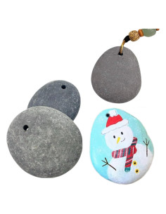 4 Rocas Planas Perforadas para Pintar 3.81-5.08 cm - Lifetop