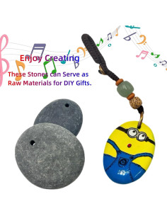 4 Rocas Planas Perforadas para Pintar 3.81-5.08 cm - Lifetop 2