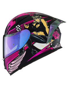 Casco de Motocicleta ILM Z501 Rosa Pequeño con Visera