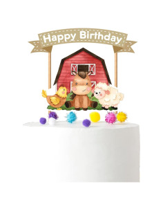 Adorno de Pastel de Animales de Granja PC - 20x15 cm