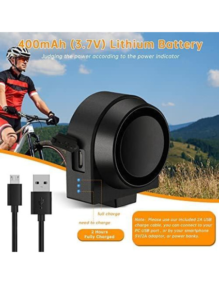 Alarma Inalámbrica Antirrobo Onvian A2 115dB para Bicicleta