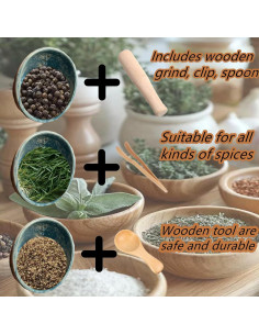 Tazón de Cerámica KEPNIONVER para Deshojar Hierbas - Hecho a Mano 2