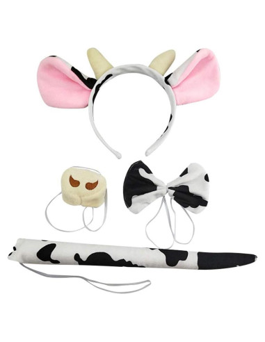 Juego de Disfraces de Cerdo 4 Piezas con Diadema y Cola