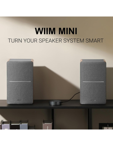 Altavoces activos Edifier R1280T con WiiM Mini Wi-Fi 2.0