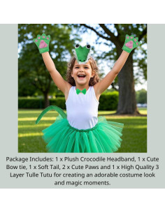 Disfraz de Cocodrilo Verde Kirei Sui para Niños 3-8 Años 2