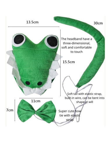 Disfraz de Cocodrilo Verde Kirei Sui para Niños 3-8 Años