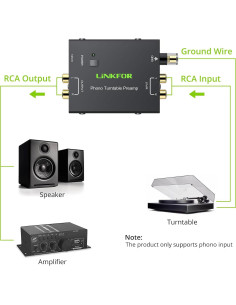 Preamp de Tocadiscos LiNKFOR PP900 Ultra Compacto RCA 2
