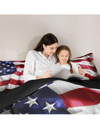 Conjunto de Edredón Individual Erosebridal Bandera Americana