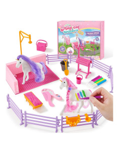 Juego de Establo de Caballos Lorfancy 28 Piezas para Niños