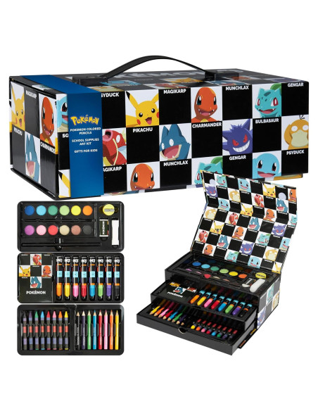 Juego de Arte Pokemon - Estuche con Lápices y Acuarelas