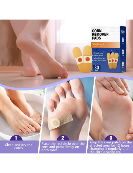 Almohadillas para eliminar callos QIYANA 30 unidades 40% ácido salicílico